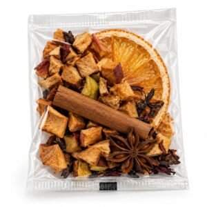 Infusion de Noël PAPYLLES en sachet individuel : pomme, orange, cannelle, badiane, hibiscus